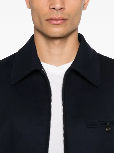 Incotex Zip-up Jacket In Blue
