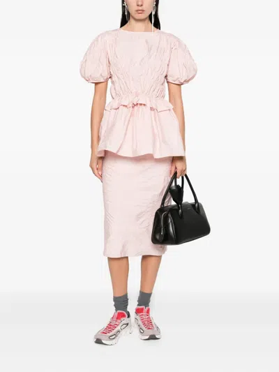 Cecilie Bahnsen Pleated Midi Skirt In Pink