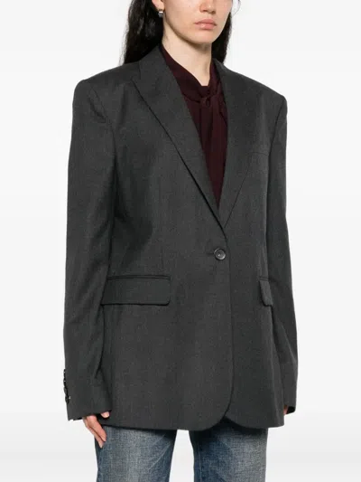 Stella Mccartney Single-breasted Blazer In Gray