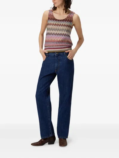 Missoni Five-pocket Cotton Bootcut Jeans In Blue