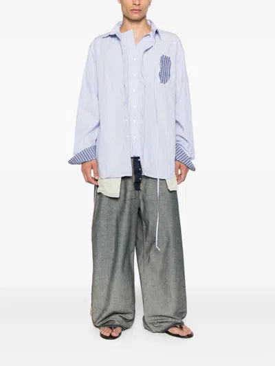 Ottolinger Striped Patch-pocket Shirt In Blue