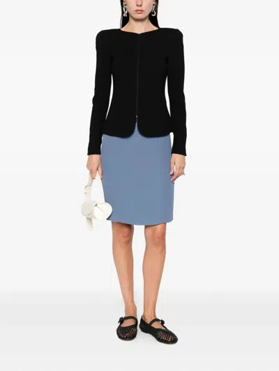 Emporio Armani Cotton Blend Blazer Jacket In Black