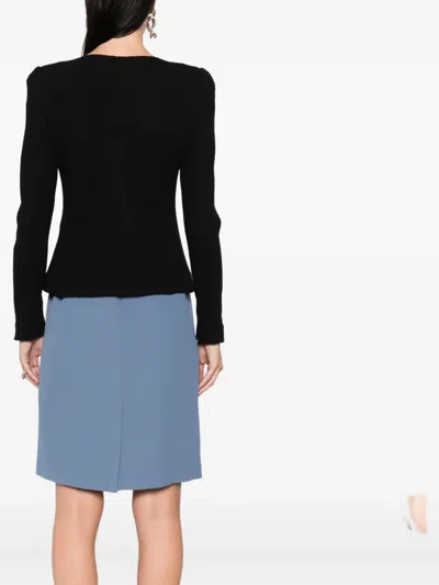 Emporio Armani Cotton Blend Blazer Jacket In Black