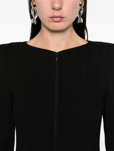 Emporio Armani Cotton Blend Blazer Jacket In Black