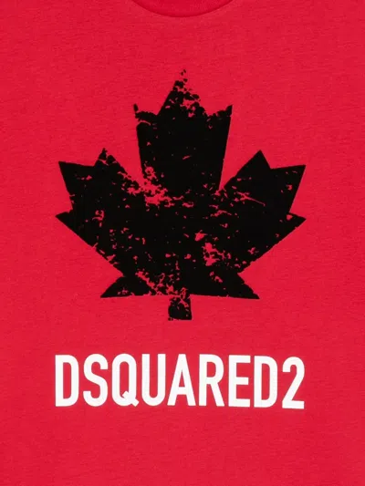 Dsquared2 Maple Leaf-print T-shirt In Red