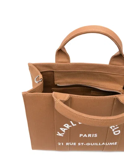 Karl Lagerfeld Rue St-guillaume Medium Square Tote Bag In Brown