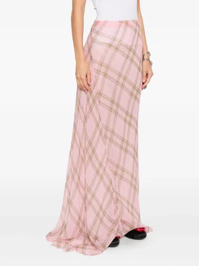 Marques' Almeida Tartan-print Maxi Dress In Purple