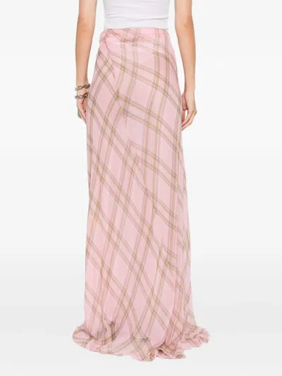 Marques' Almeida Tartan-print Maxi Dress In Purple