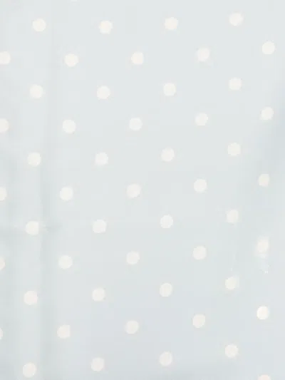 Valentino Chez Polka Dot Printed Silk Scarf In Blue