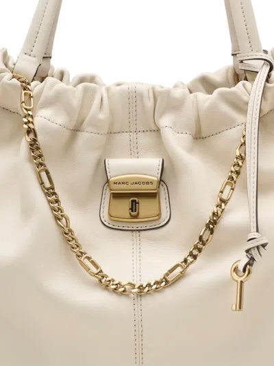 Marc Jacobs The Cristina Chain-embellished Drawstring Tote Bag In Neutral
