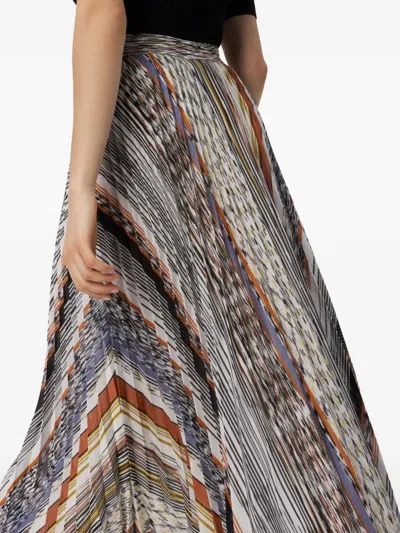 Missoni Womens Multicolor Tones Pleated Graphic-pattern Knit Midi Skirt