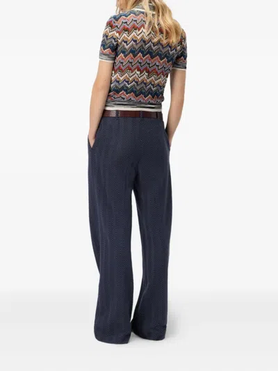 Missoni Tailored Pants With Zigzag Pattern In Blue