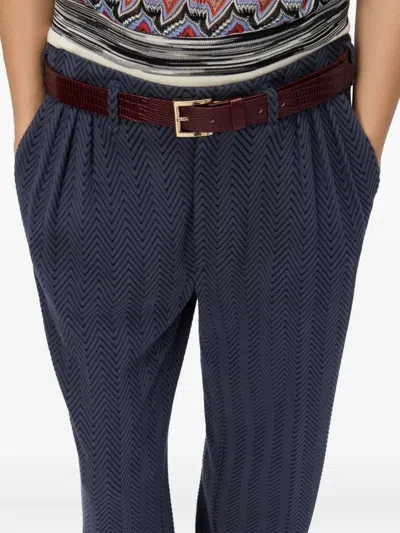Missoni Tailored Pants With Zigzag Pattern In Blue