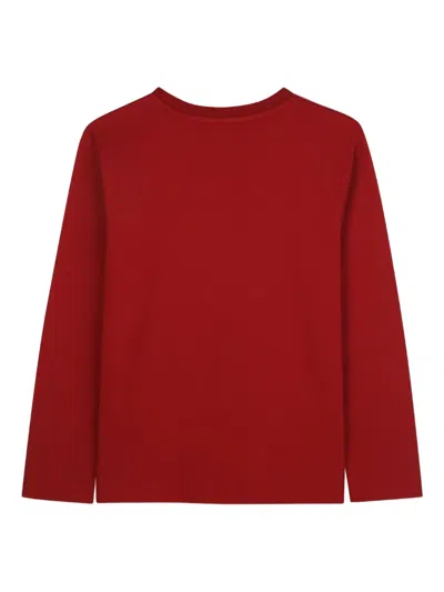 Kenzo Logo-print Long-sleeve T-shirt In Red