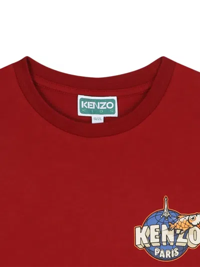 Kenzo Logo-print Long-sleeve T-shirt In Red