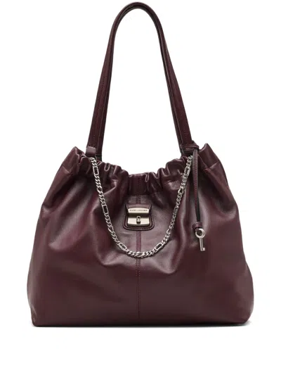 Marc Jacobs The Cristina Chain-embellished Drawstring Tote Bag In Red