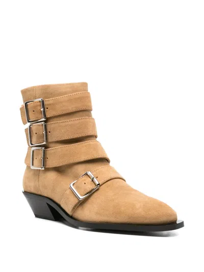 Alohas Eras Suede Leather Ankle Boots In Brown