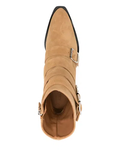 Alohas Eras Suede Leather Ankle Boots In Brown