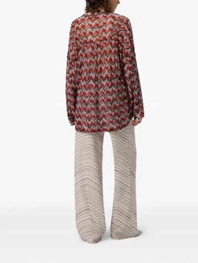 人字纹图案针织上衣