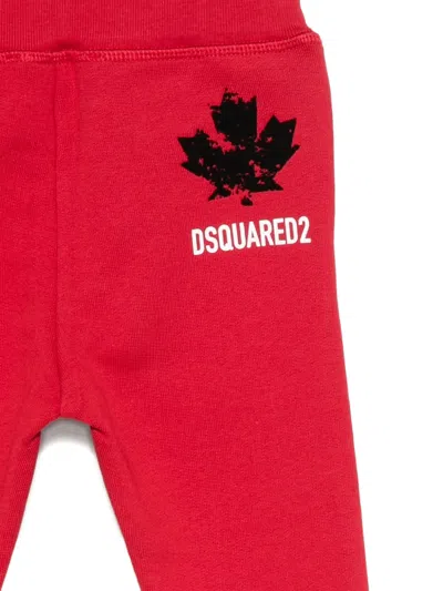 Dsquared2 Maple-leaf Track Trousers In Red