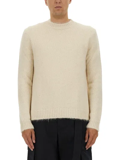 Jil Sander Wool Blend Sweater In White