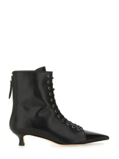 Aeyde 40mm Trixi Lace-up Pointed-toe Boots In Black