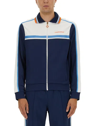 Casablanca Pique Truck Jacket In Blue