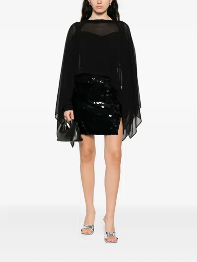 P.a.r.o.s.h Sequin-embellished Mini Skirt In Black