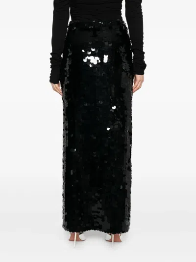 P.a.r.o.s.h P. A.r. O.s. H. Sequinned Long Skirt With Split In Black