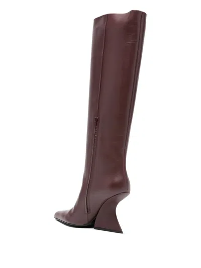 Mugler 70mm Pointed-toe Sculpted-heel Boots In Red