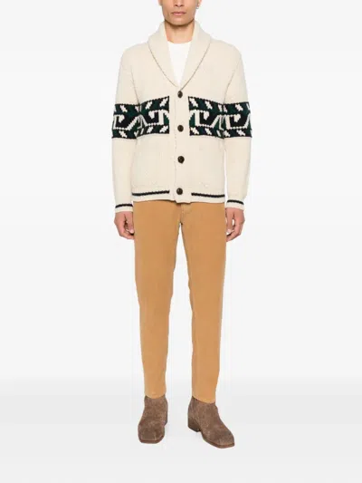 Rakkì Shawl-collar Patterned Cardigan In Neutral