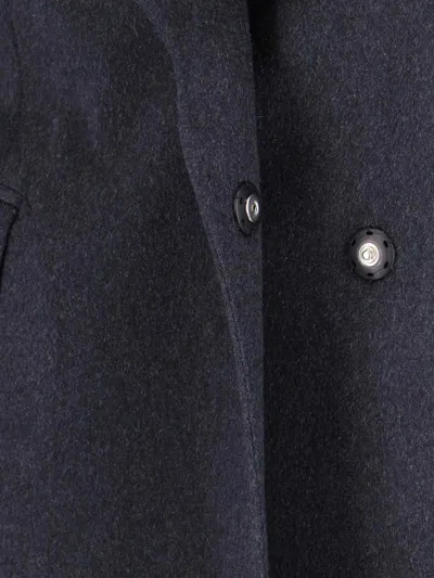 Tagliatore Notched Lapel Single-breasted Longline Jacket In Blue
