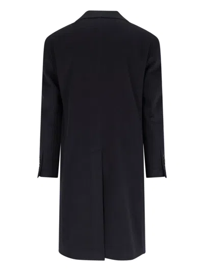 Tagliatore Blue London Double-breasted Coat In Blue