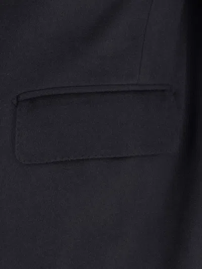 Tagliatore Blue London Double-breasted Coat In Blue