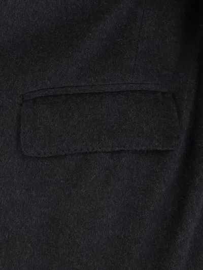 Tagliatore Blue London Double-breasted Coat In Gray