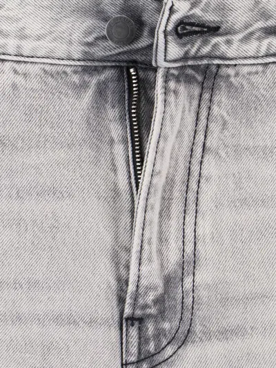 Haikure Wide Washed Effect Jeans With Belt Loops In Gray