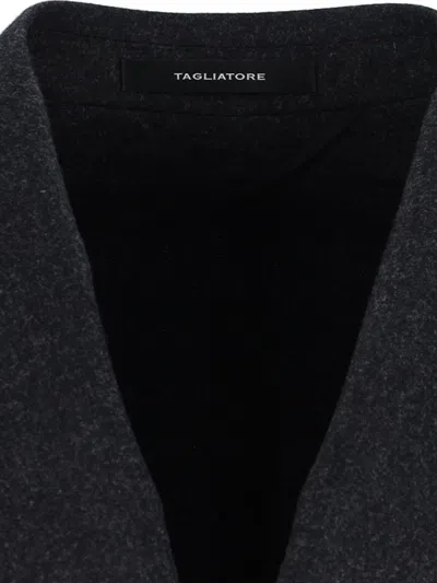 Tagliatore Tailored Double-breasted Jacket Notch Lapel In Gray