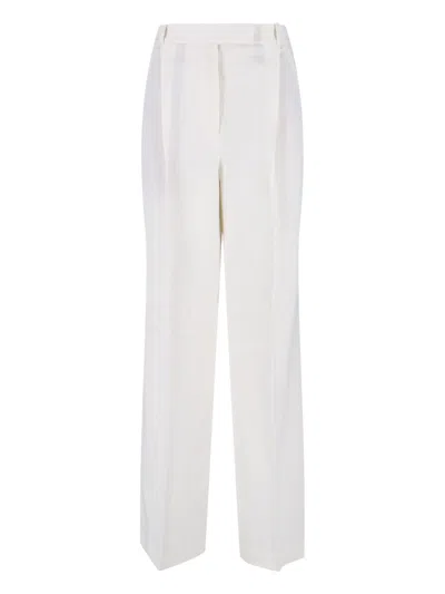 Rohe Róhe High-waisted Straight-leg Trousers With Pleated Front In White