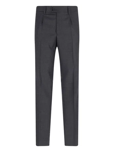 Tagliatore Double-breasted Grey Suit With Tailored Blazer In Gray