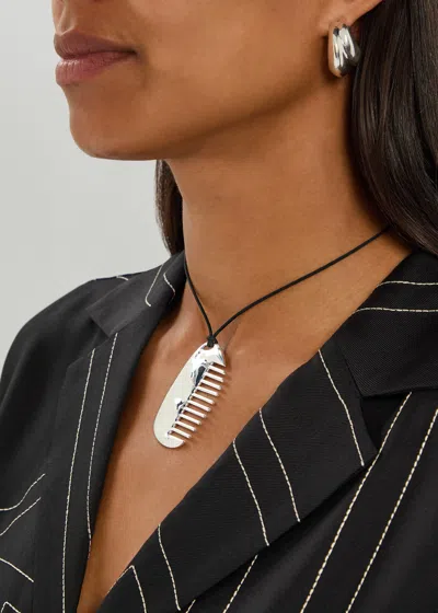 Nina Gordon Comb Sterling Silver Cord Necklace In Multi