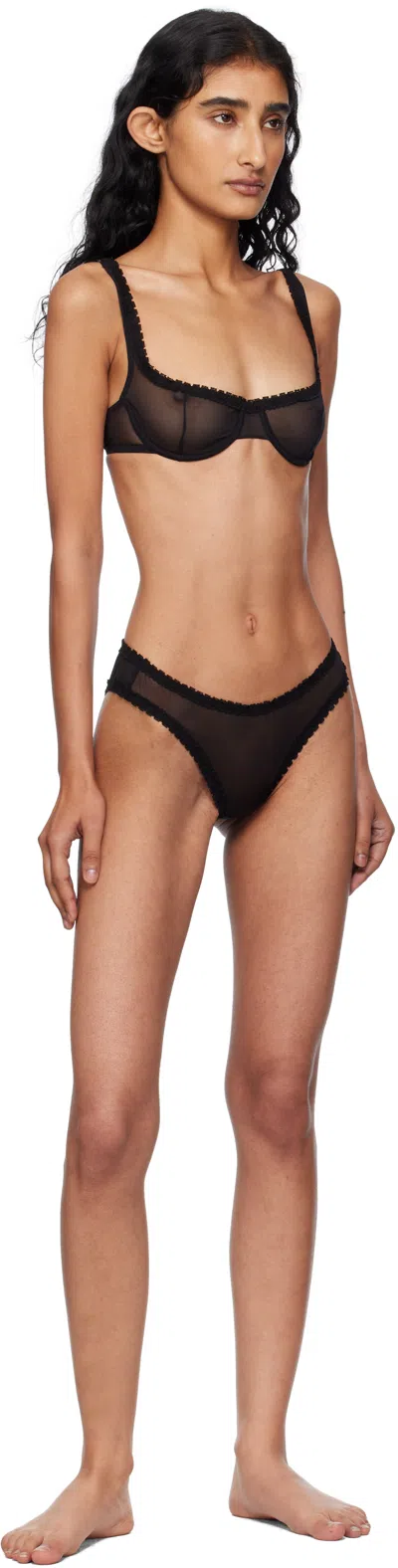 Fruity Booty Black Moss Briefs In Black