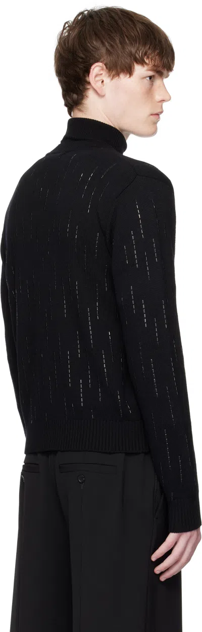 Ernest W Baker Black Embellished Rain Appliqué Cardigan In Black