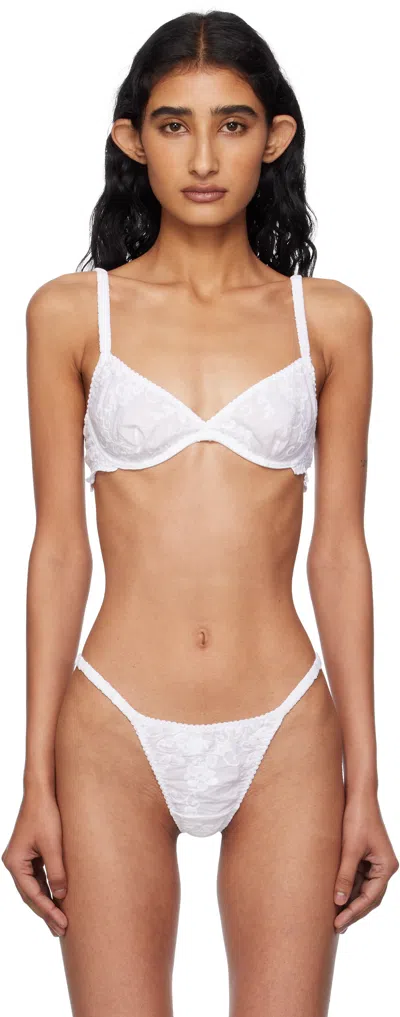 Fruity Booty White Broderie Bra In White