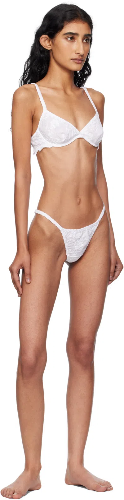 Fruity Booty White Broderie Bra In White
