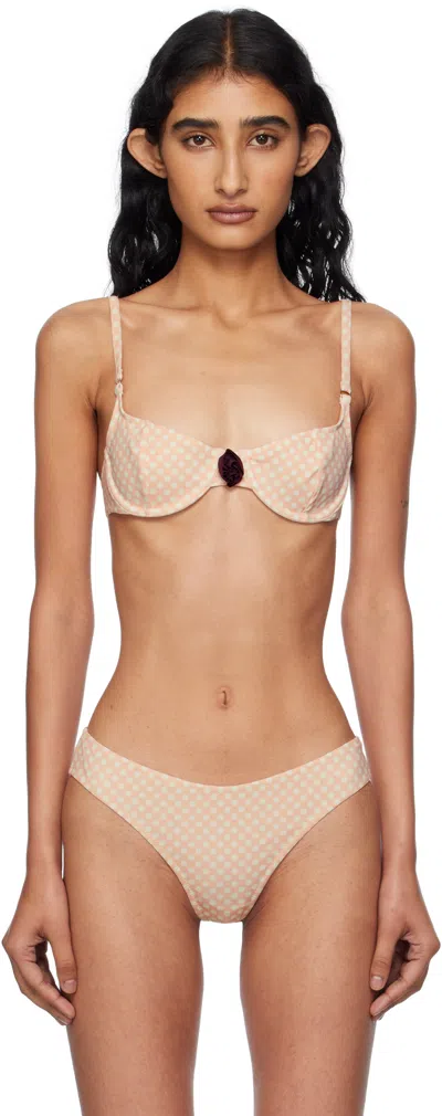 Fruity Booty Pink Carmen Bikini Top In Multi