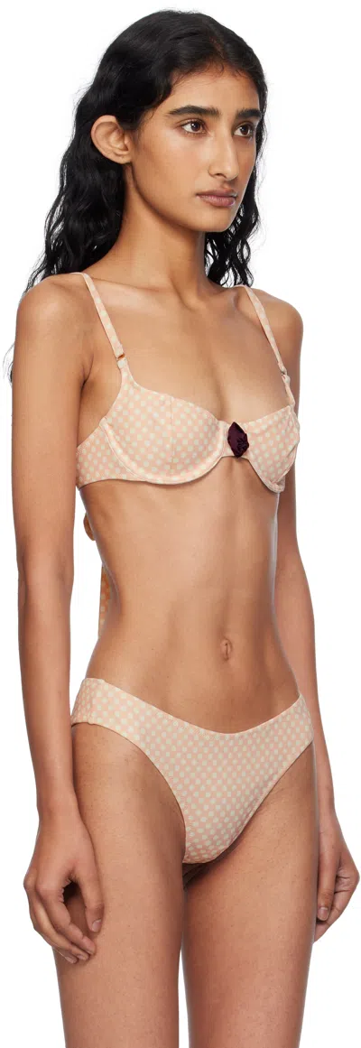 Fruity Booty Pink Carmen Bikini Top In Multi