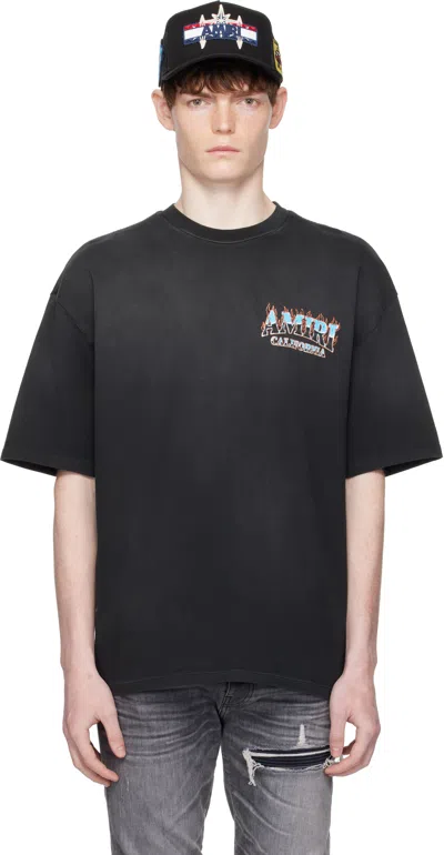 Amiri Sunny Place Logo-print Cotton-blend Jersey T-shirt In Black