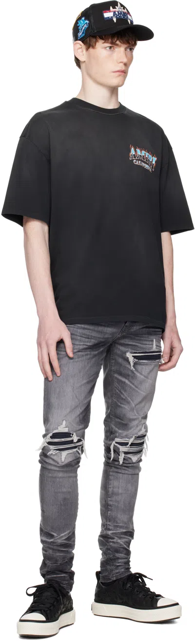 Amiri Sunny Place Logo-print Cotton-blend Jersey T-shirt In Black