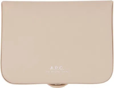 Apc Beige Josh Coin Wallet In Brown