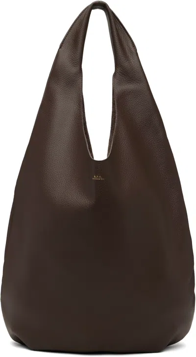Apc A.p.c. Le Neige Shopper Bag - Leather - Brown In Brown